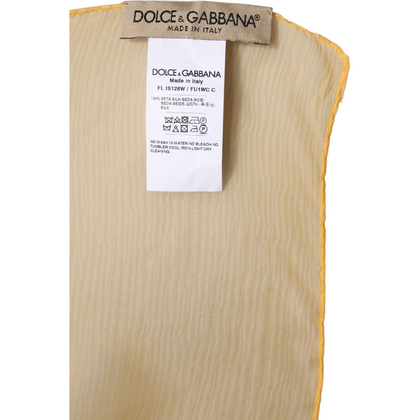 Dolce & Gabbana Dolce & Gabbana Yellow Silk Rectangle Wrap Shawl Scarf MS7485 1728,67345645728,Accessories,Dolce & Gabbana,Material: 100% Silk,New with tags,Scarves - Women - Accessories,Women,Women - Accessories,Yellow