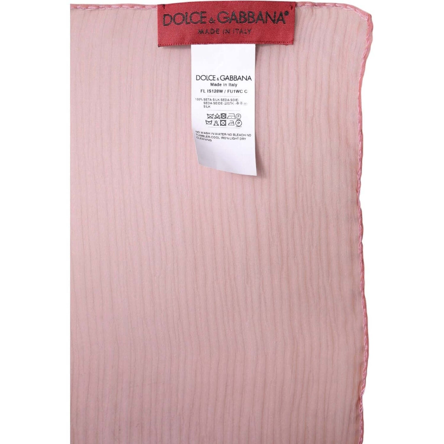 Dolce & Gabbana pink silk wrap shawl scarf with label, 100% silk, made in Italy, size 135cm x 200cm.