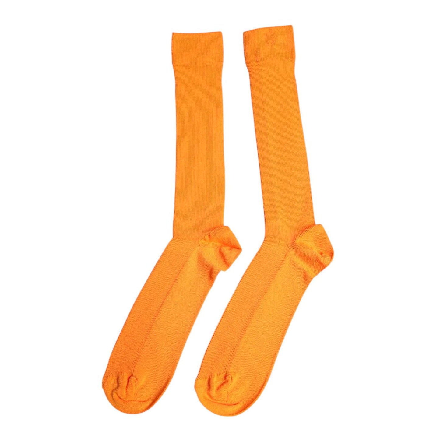 Dolce & Gabbana Orange Cotton Logo Over The Calf Socks