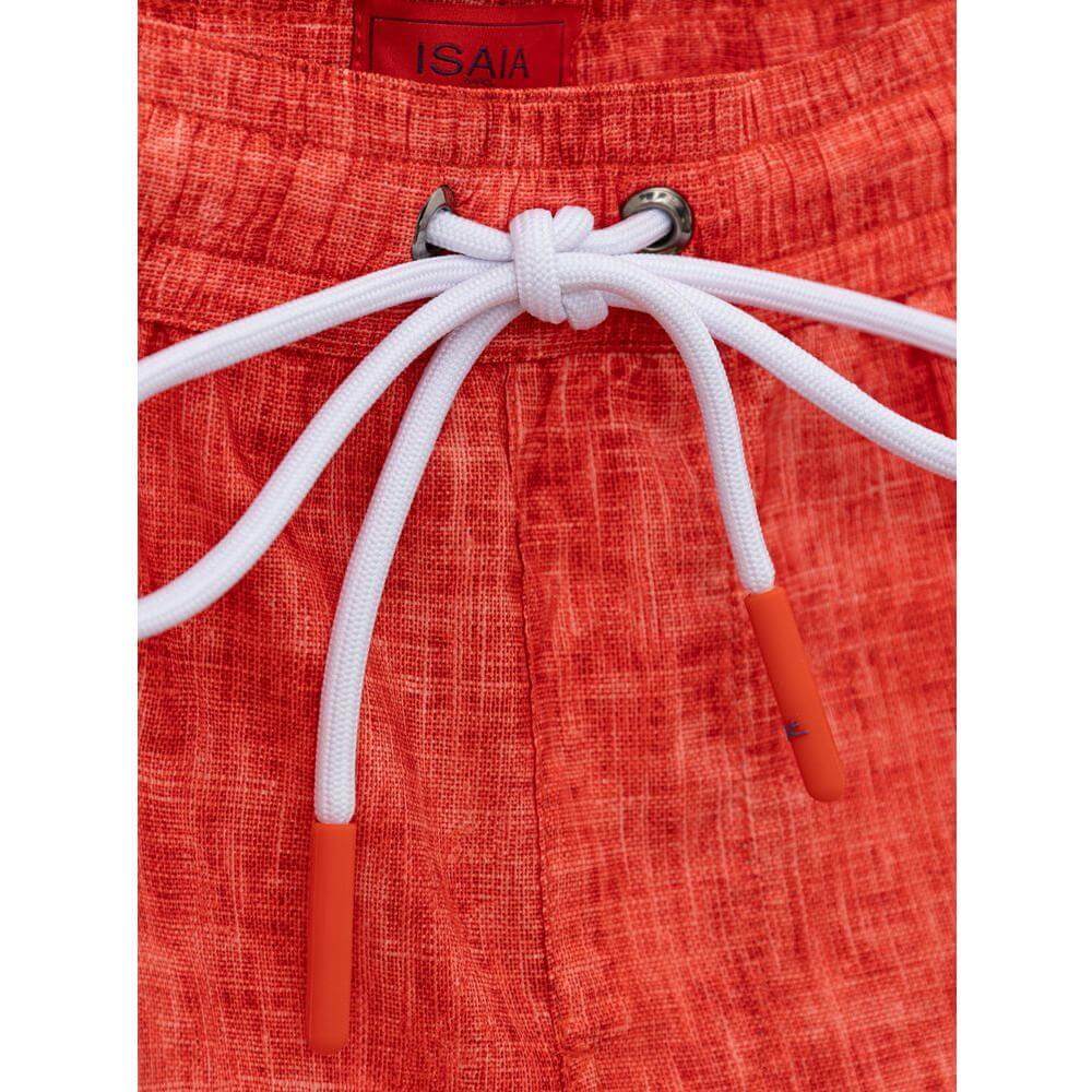 Isaia Red Polyester Swim Short IS-9197665-XL