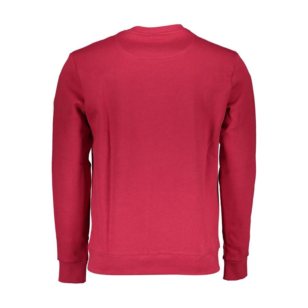 Back view of North Sails red cotton men’s sweater showcasing classic design and bold color for casual style.