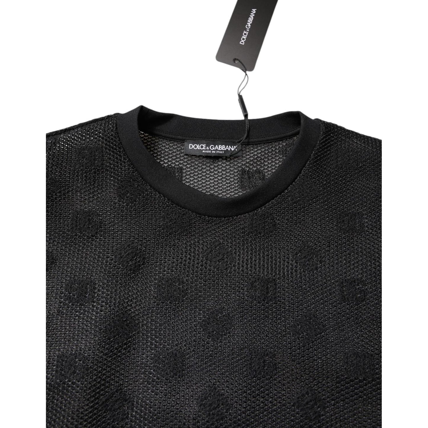 Dolce & Gabbana Black See Through Logo Short Sleeves T-shirt TSH90319-50