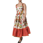 Dolce & Gabbana White Vegetables Sleeveless A-line Dress DR81695-36