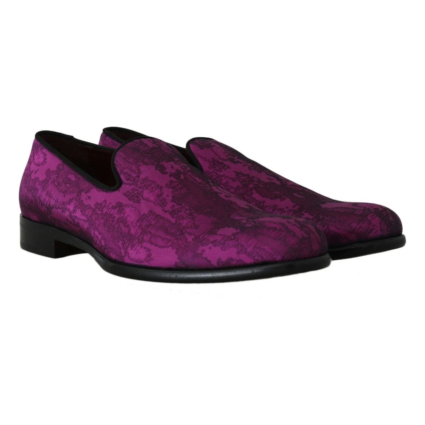 Dolce & Gabbana Elegant Silk-Wool Blend Loafers in Purple