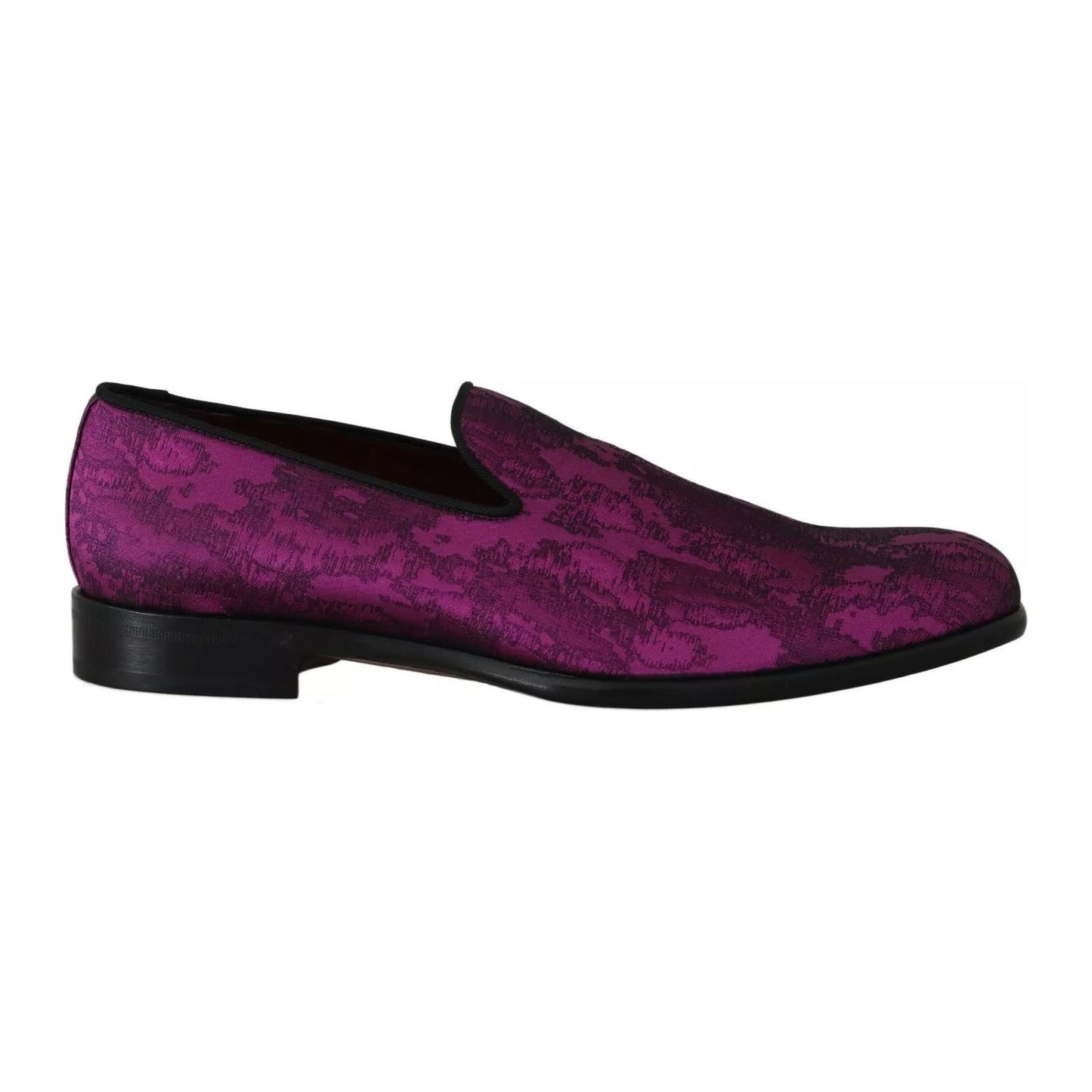 Dolce & Gabbana Elegant Silk-Wool Blend Loafers in Purple