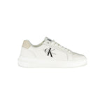 Calvin Klein Chic White Lace-Up Sneakers with Contrast Details