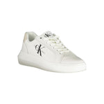 Calvin Klein Chic White Lace-Up Sneakers with Contrast Details