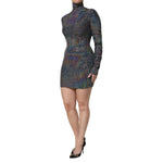 Dolce & Gabbana Black Embellished Nylon Bodycon Mini Dress