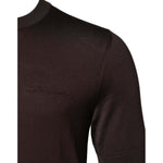 Dolce & Gabbana Brown Silk Logo Embroidery Crew Neck T-shirt TSH90516-48