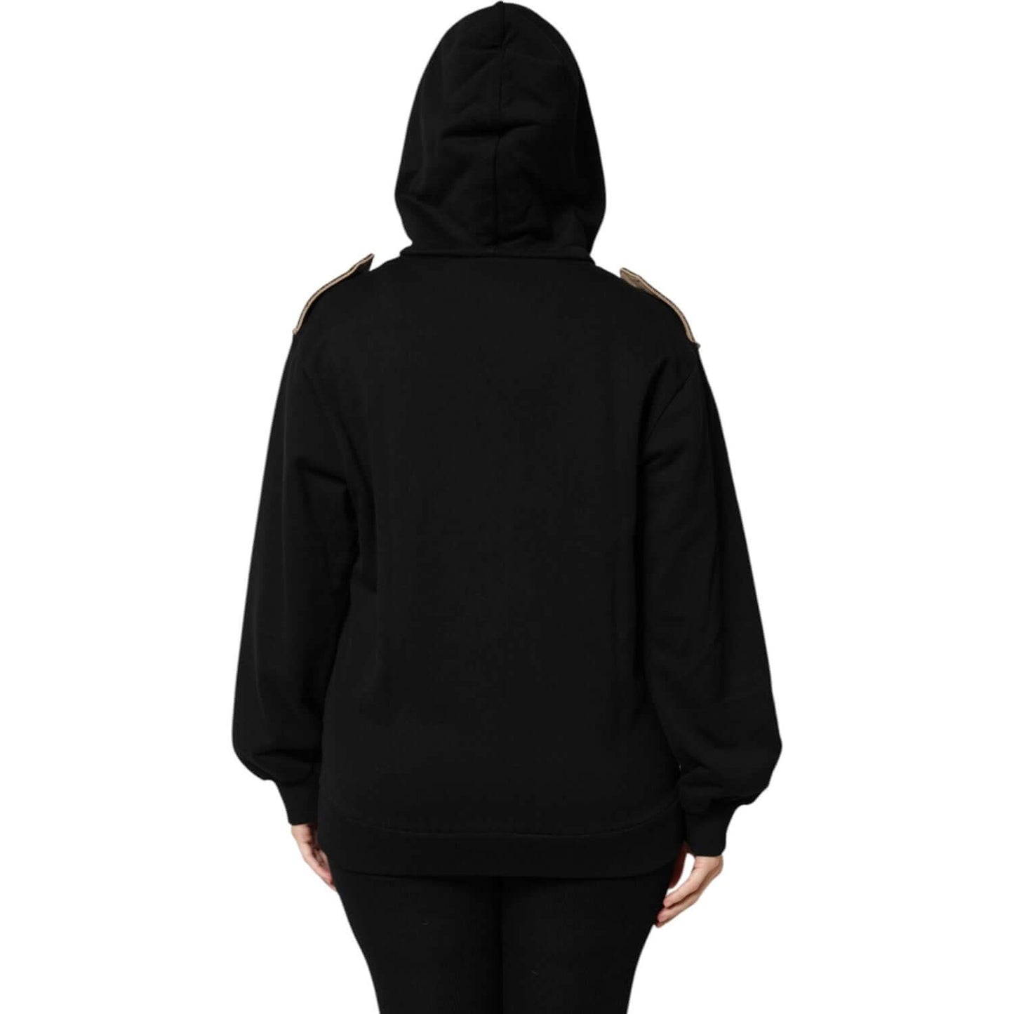 Dolce & Gabbana Black Logo Hooded Full Zip Sweatshirt Jacket JKT41297-38