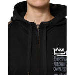 Dolce & Gabbana Black Logo Hooded Full Zip Sweatshirt Jacket JKT41297-38