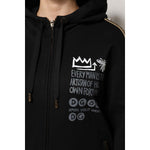 Dolce & Gabbana Black Logo Hooded Full Zip Sweatshirt Jacket JKT41297-38