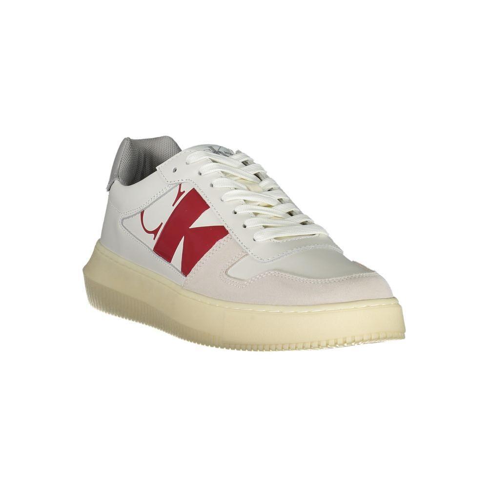 Calvin Klein Sleek White Lace-Up Sneakers with Contrast Details CA-28514-EU40/US7