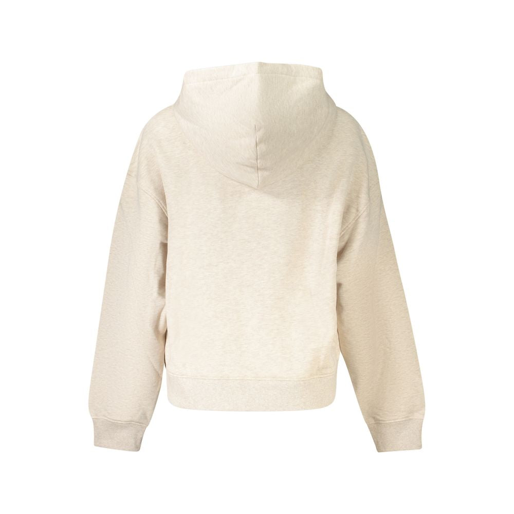Tommy Hilfiger Beige Cotton Women Sweater back view showing hood and design.