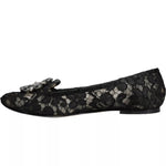 Dolce & Gabbana Black Lace Crystal Ballet Flats Loafer Shoes LA11414-35