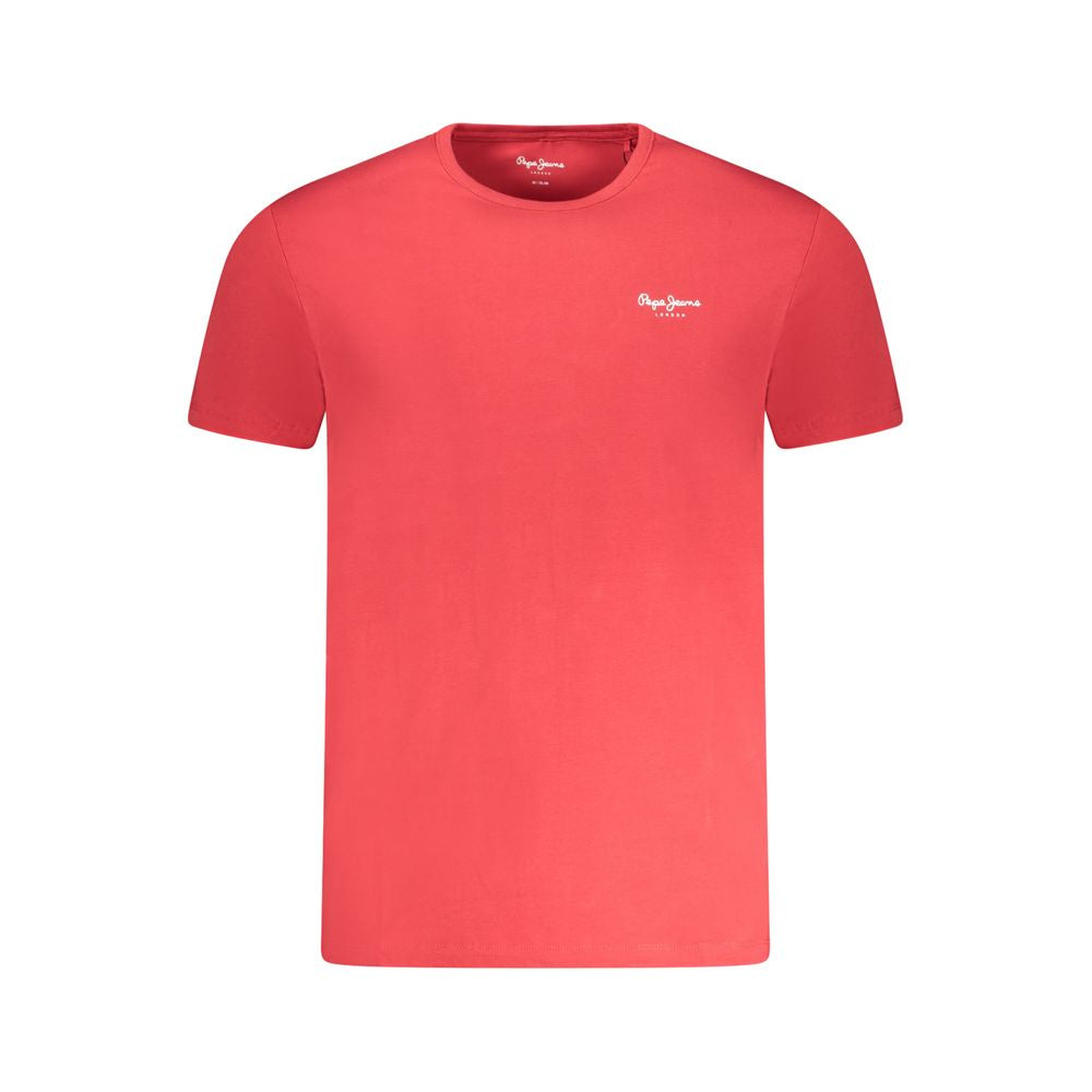 Pepe Jeans Red Cotton Men T-Shirt PE-35272-XL