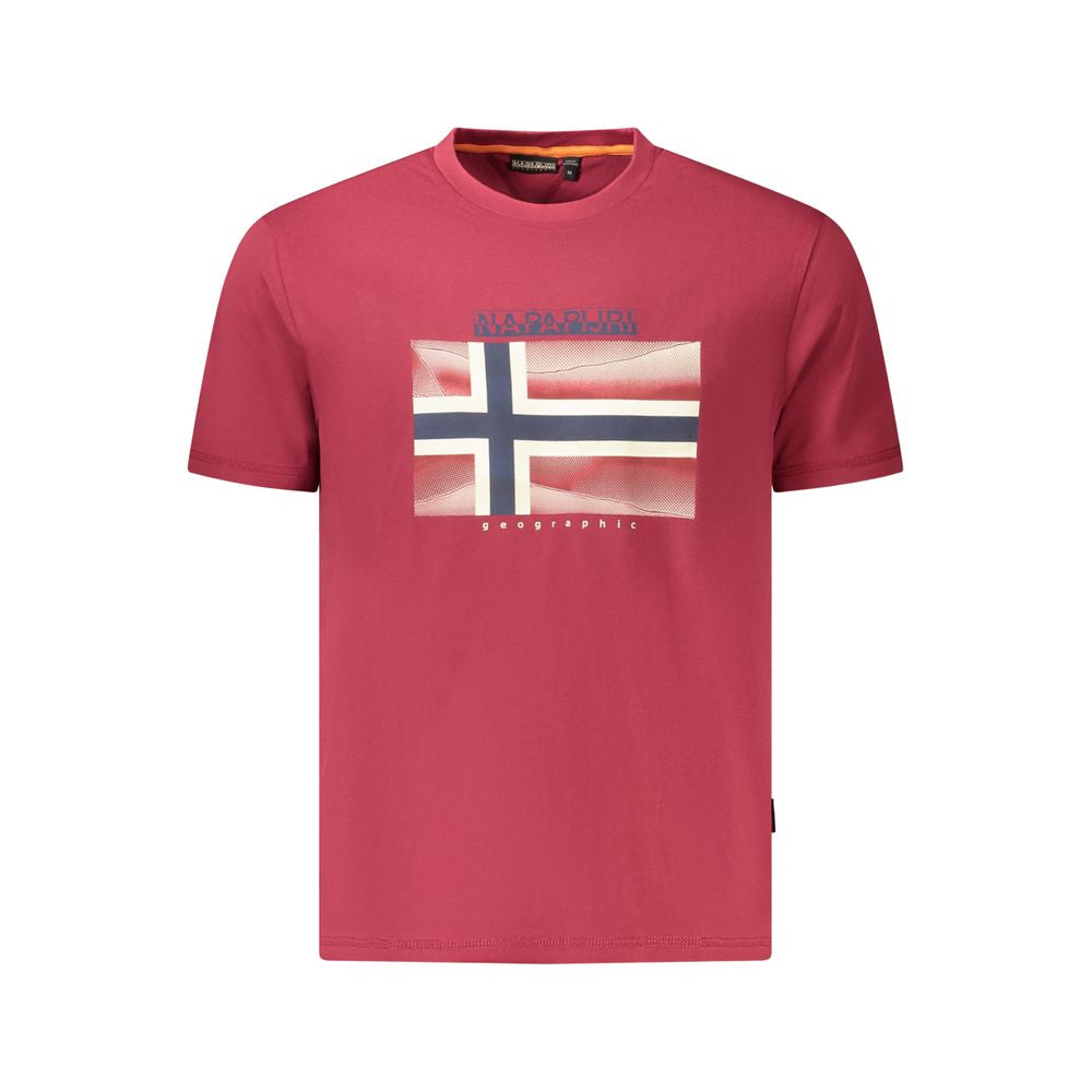 Napapijri Red Cotton Men T-Shirt NA-35894-M