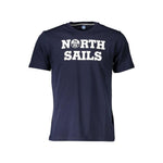 North Sails Blue Cotton Men T-Shirt