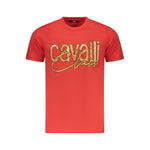 Cavalli Class Red Cotton Men T-Shirt CA-36642-M