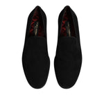 Dolce & Gabbana Black Suede Slip On Loafers Formal Shoes