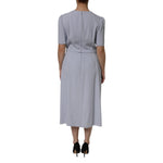 Dolce & Gabbana Gray Viscose ShortSleeve Sheath Midi Dress DR81751-48