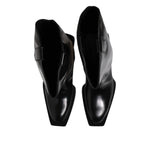 Dolce & Gabbana Black Calfskin Leather Logo High Boots Shoes