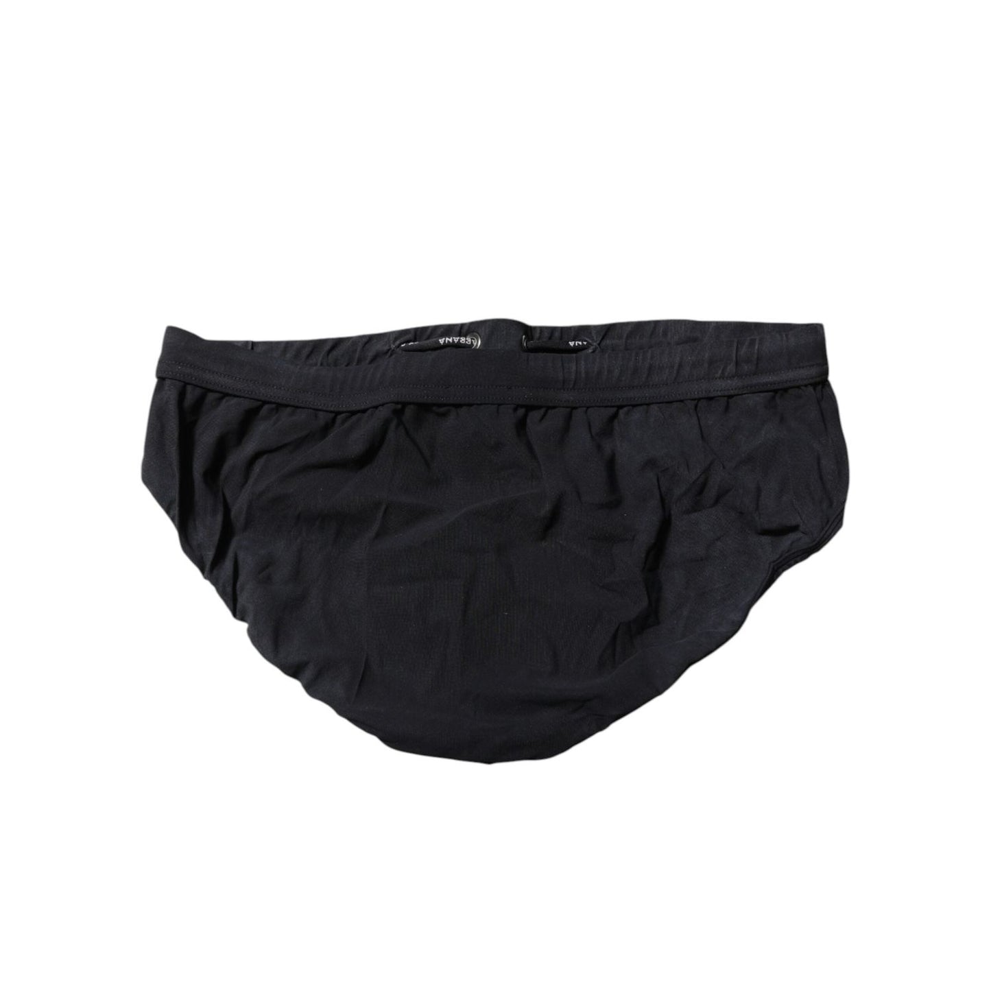 Dolce & Gabbana Black Drawstring Men Beachwear Brief Swimwear