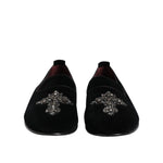Dolce & Gabbana Black Velvet Crystal Crown Formal Dress Shoes