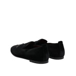 Dolce & Gabbana Black Velvet Crystal Crown Formal Dress Shoes