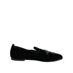 Dolce & Gabbana Black Velvet Crystal Crown Formal Dress Shoes
