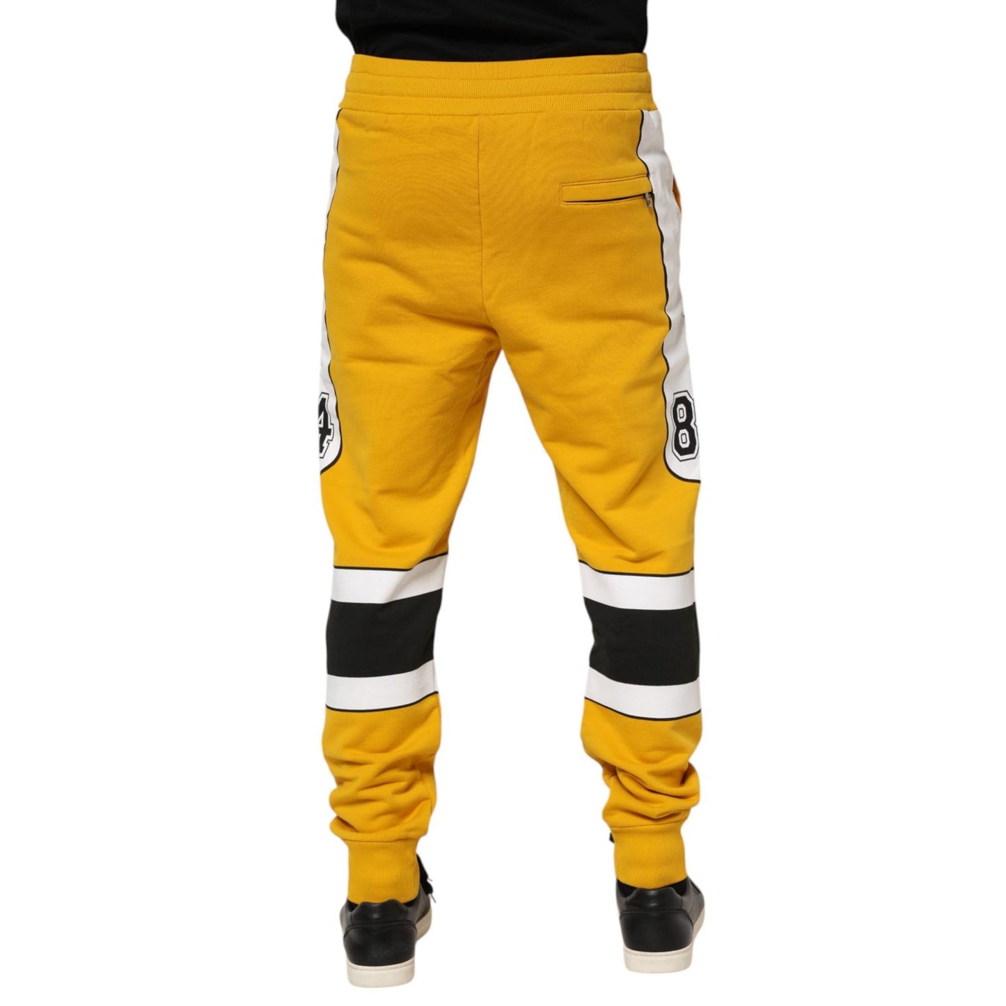 Dolce & Gabbana Yellow Cotton Sweatpant Jogger Trouser Pants