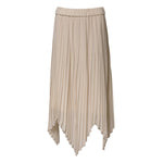 Peserico Beige Polyester Pleated A-line High Waist Midi Skirt