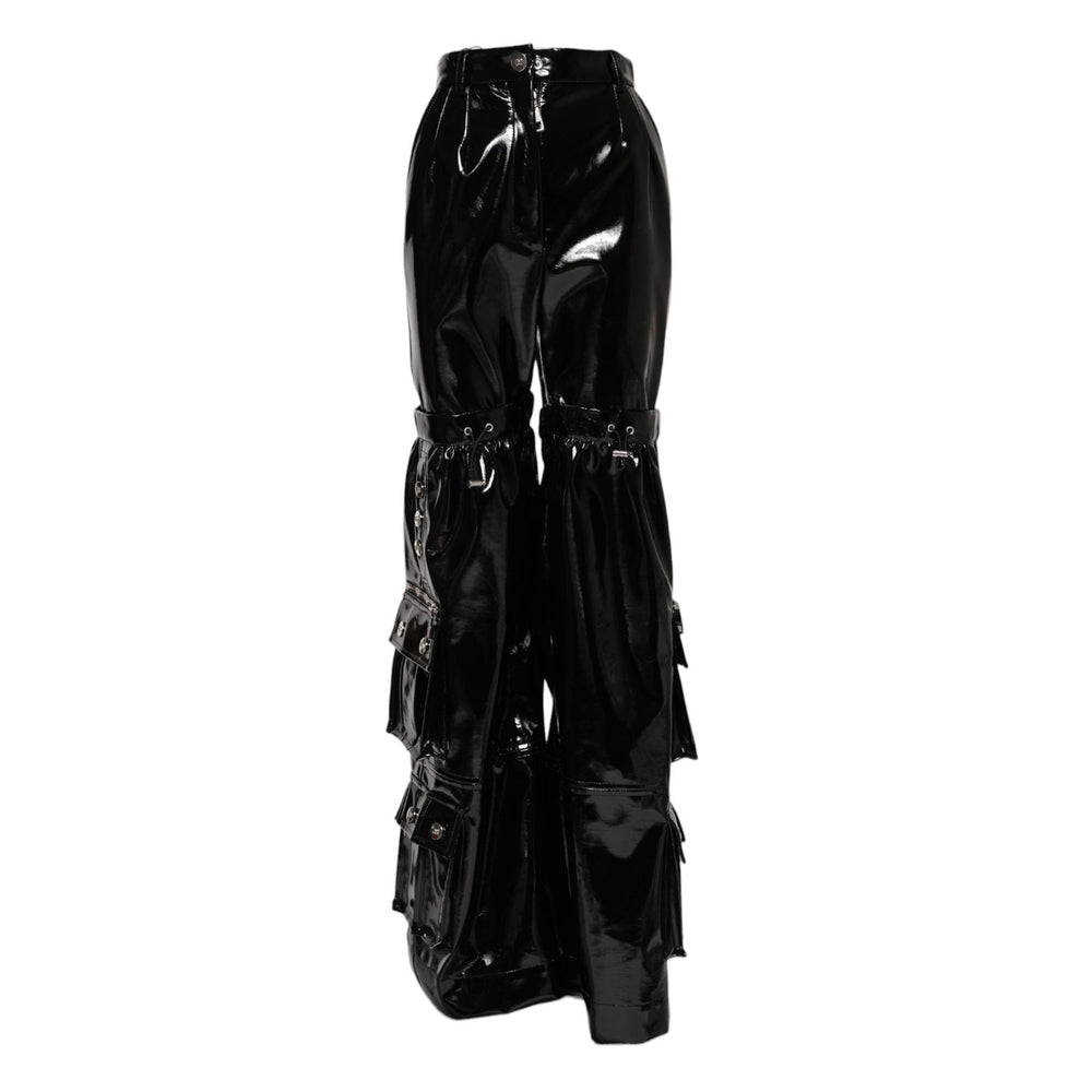 Dolce & Gabbana Black High Waist Cargo Bootcut Pants