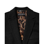 Dolce & Gabbana Black Wool Long Sleeves Trench Coat Jacket
