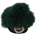 Dolce & Gabbana Green Fur DG Logo Embroidered Cloche Hat HAT70209-56