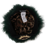 Dolce & Gabbana Green Fur DG Logo Embroidered Cloche Hat HAT70209-56