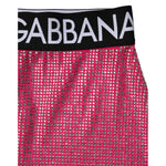 Dolce & Gabbana Pink Rhinestone Embellished Logo Mini Skirt SKI2153-36