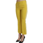 Dolce & Gabbana Yellow Flared Bootcut Capri Cotton Pants PAN61191-36