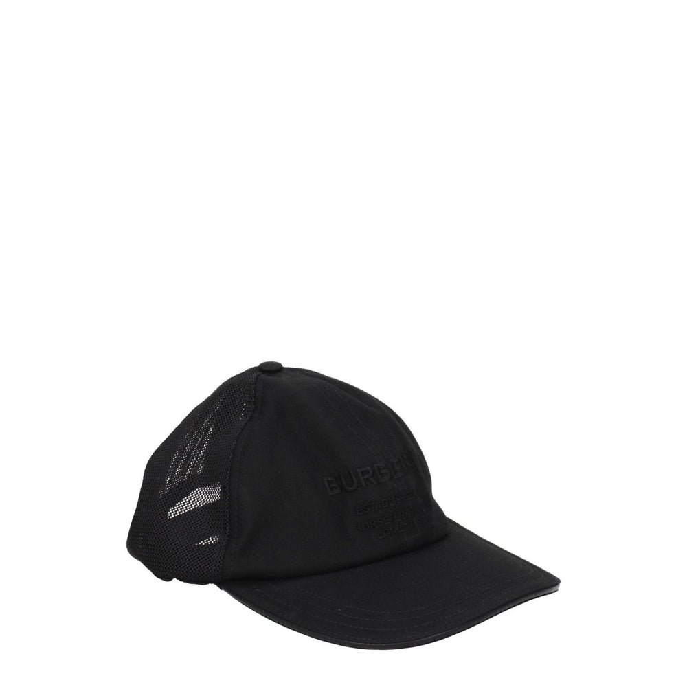 Burberry Black Cotton Caps (Baseball Hat) BU-8547395666185-XS