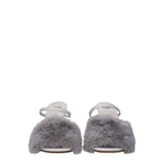 Fendi Gray Mink Slippers Sandals FE-8547460055305-EU38/US8