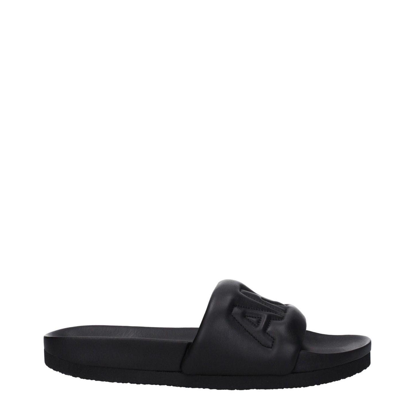 Ambush Black Leather Slippers Sandals AM-8586637246729-EU40/US7
