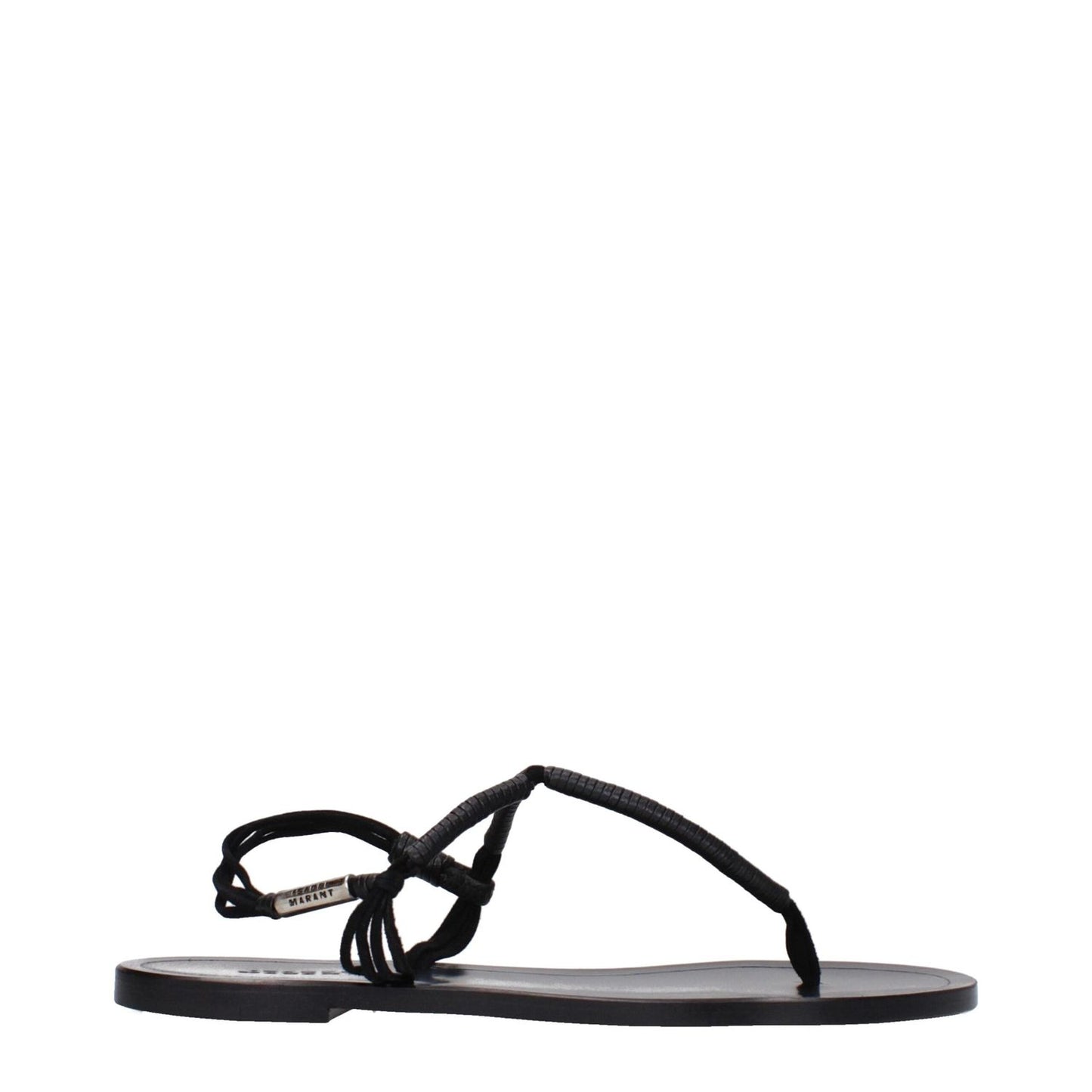 Isabel Marant Black Leather Flip-Flop Sandals IS-9288793653513-EU36/US6