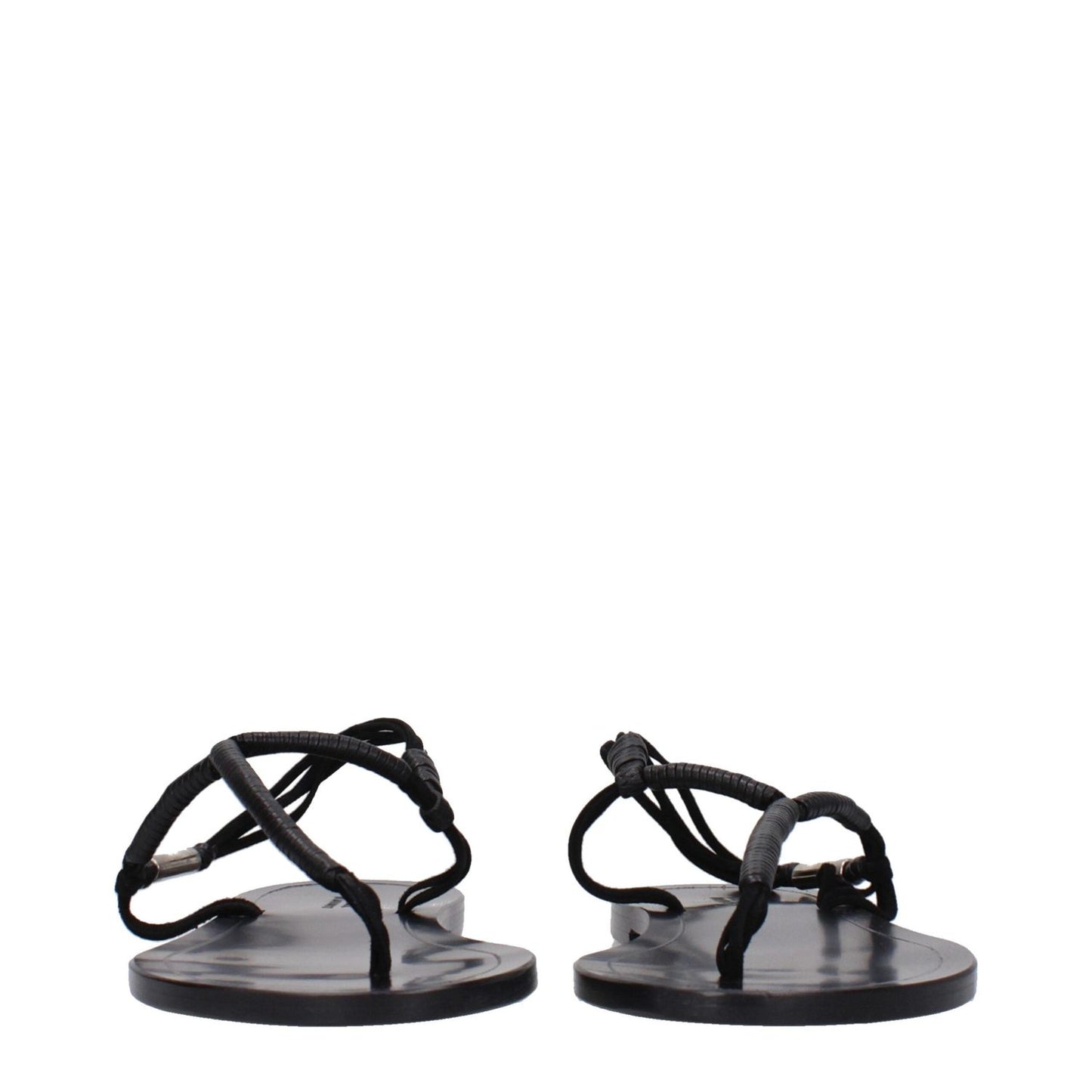 Isabel Marant Black Leather Flip-Flop Sandals IS-9288793653513-EU36/US6