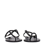 Isabel Marant Black Leather Flip-Flop Sandals IS-9288793653513-EU36/US6