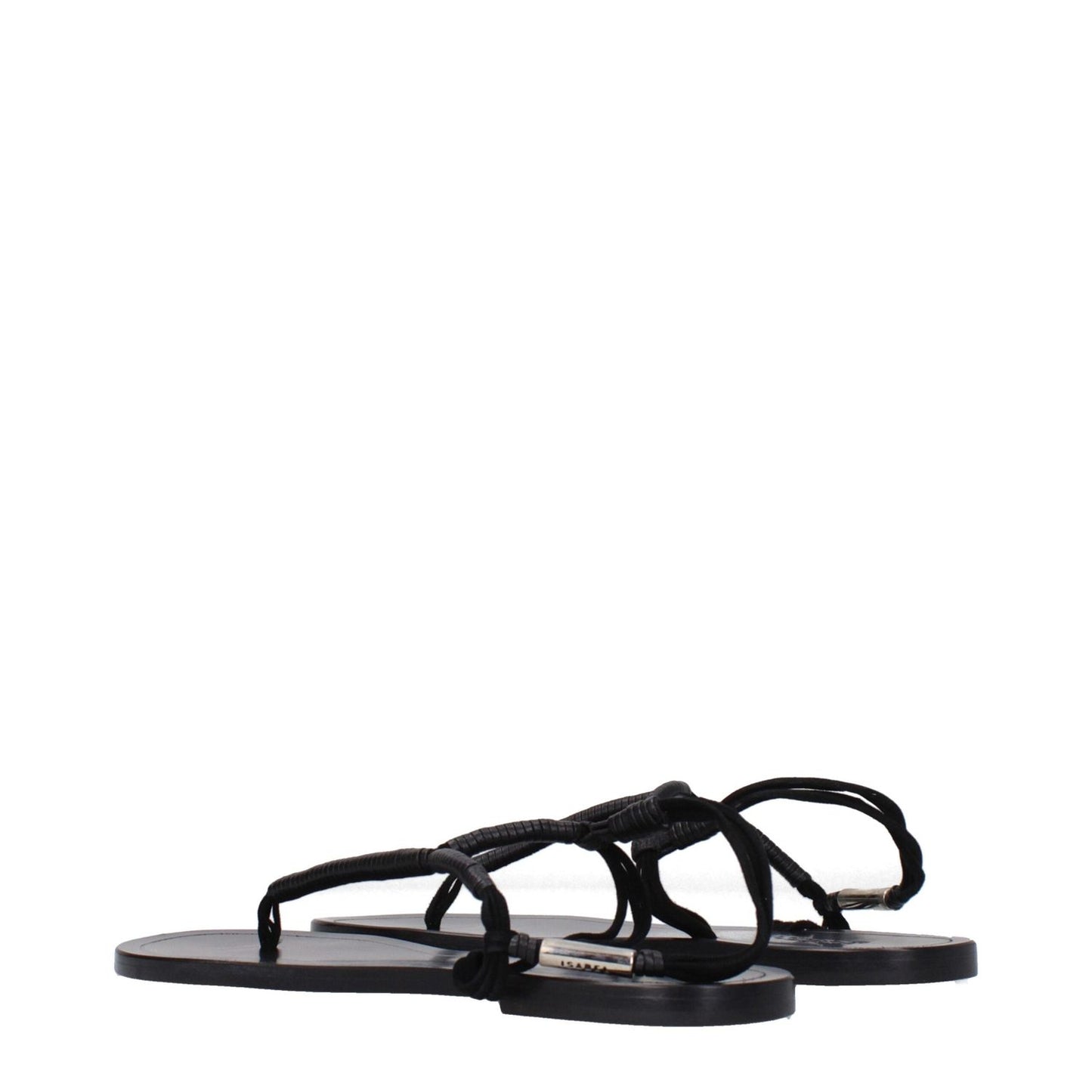 Isabel Marant Black Leather Flip-Flop Sandals IS-9288793653513-EU36/US6
