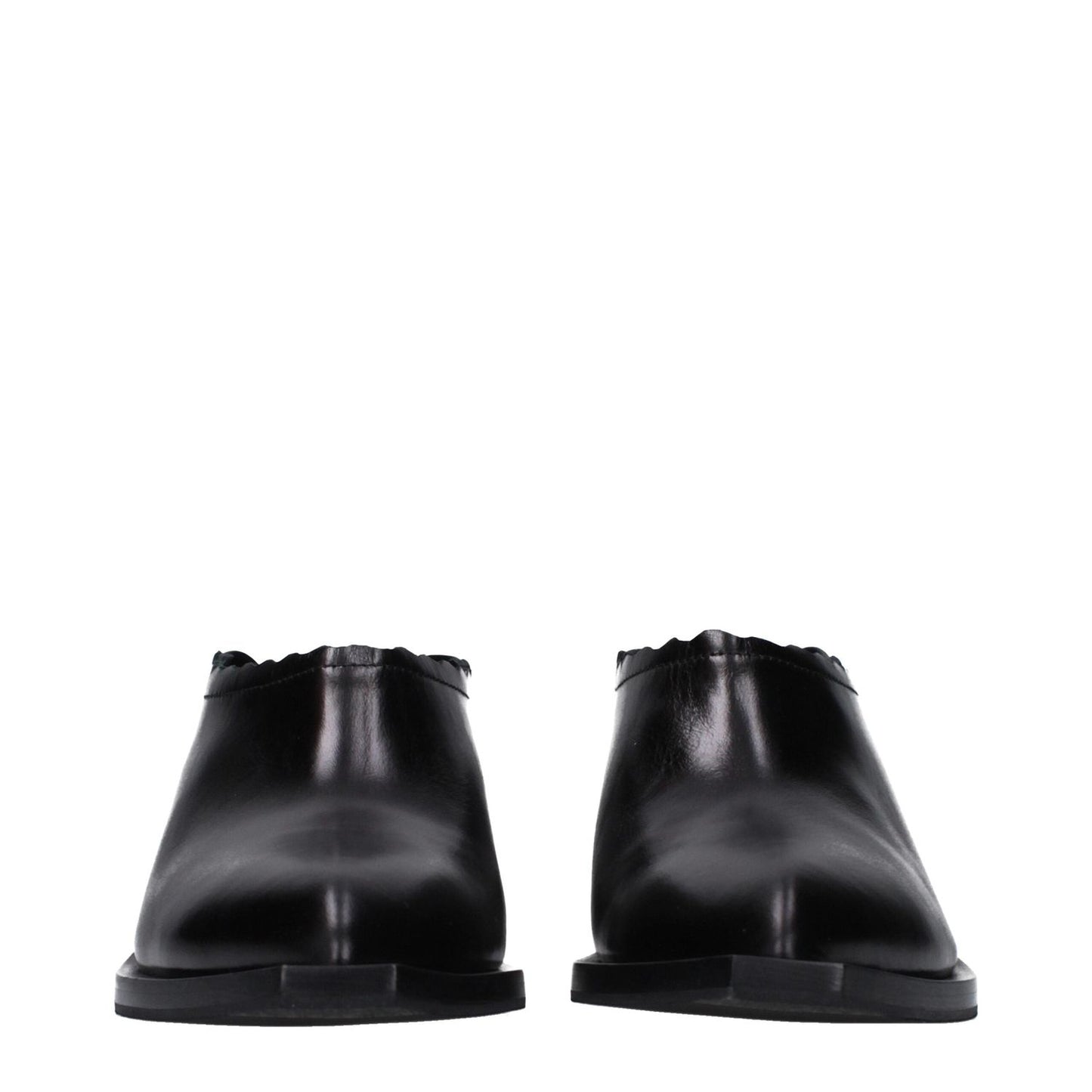 Love Moschino Black Leather Clogs LO-10027286331657-EU36/US6