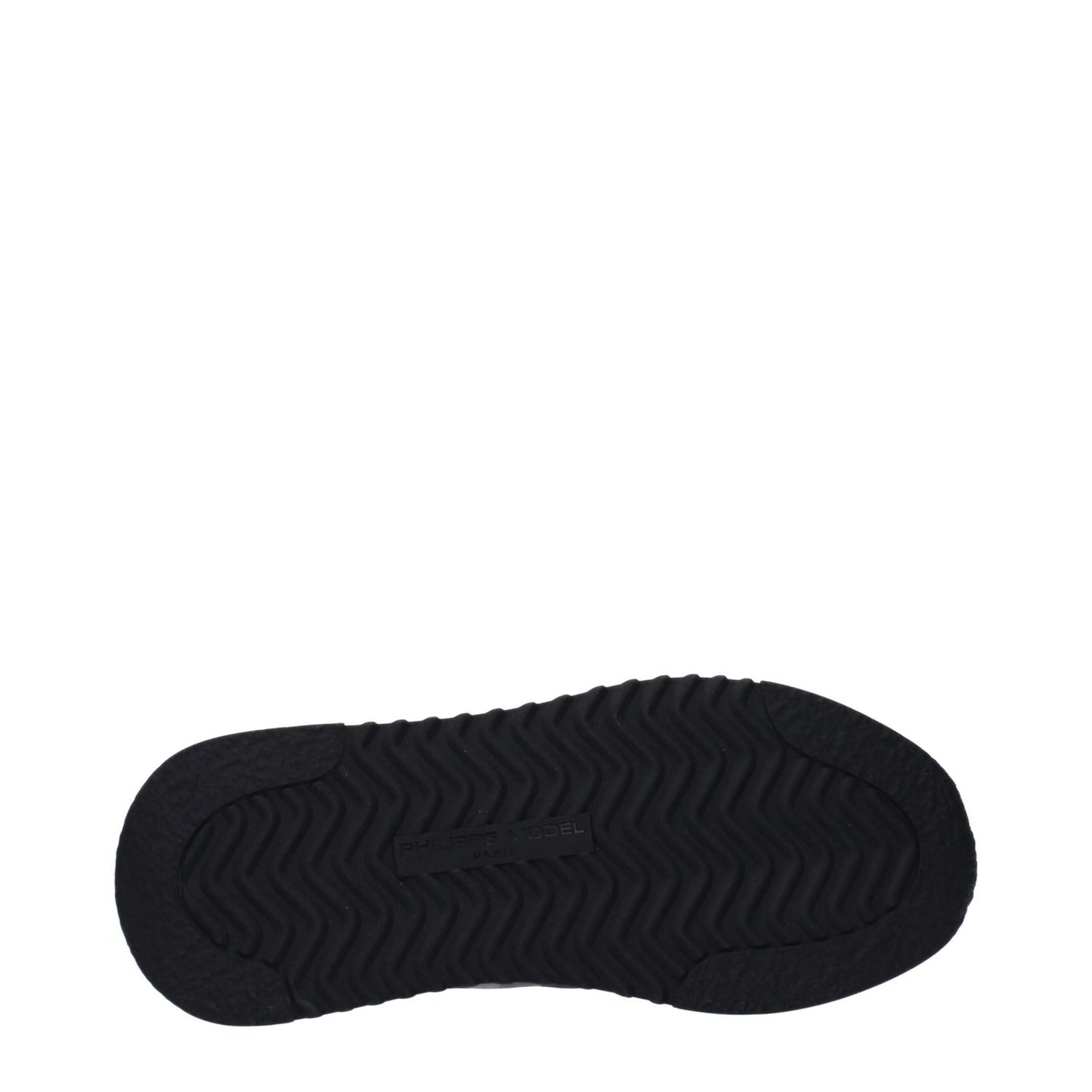 Sole view of Philippe Model Gray Fabric Sneakers with textured pattern