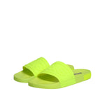 Dolce & Gabbana Green Rubber Slides Sandals Beachwear Shoes MV7857-44