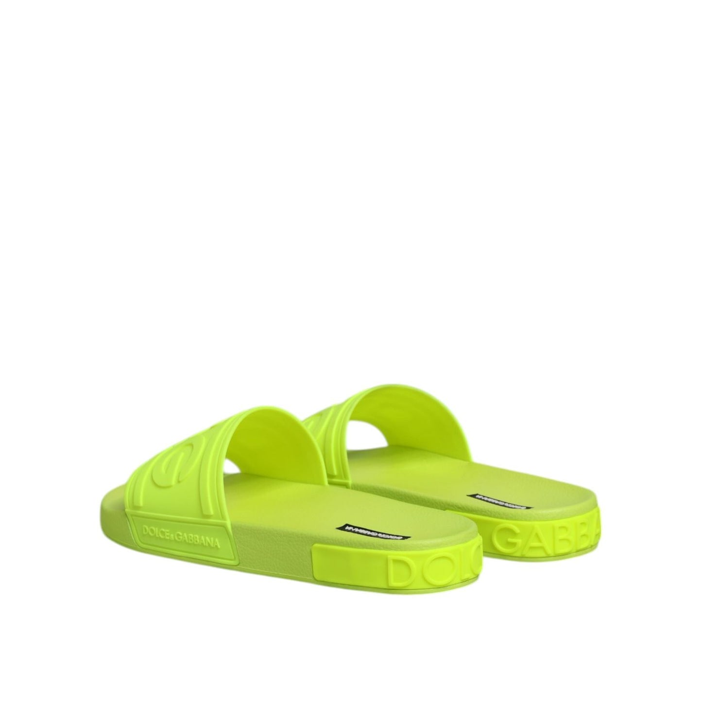 Dolce & Gabbana Green Rubber Slides Sandals Beachwear Shoes MV7857-44