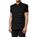 Dolce & Gabbana Black Sleeveless Parka Logo Plaque Jacket 1728,67345645728,Black,Clothing,Dolce & Gabbana,IT48 | M,Jackets - Men - Clothing,Material: 84% Polyester 16% Viscose,Men,Men - Clothing,New with tags JKT41510-48